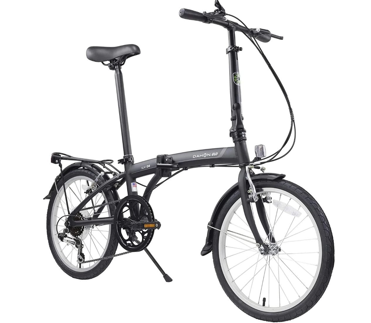 Folding bike DAHON SUV D6, black, Shimano 6-speed, Saddle bag DAHON and Stow Away Cover