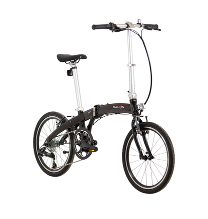 Folding bike DAHON Mu 8 speed black landing gear saddle bag dahon.ie